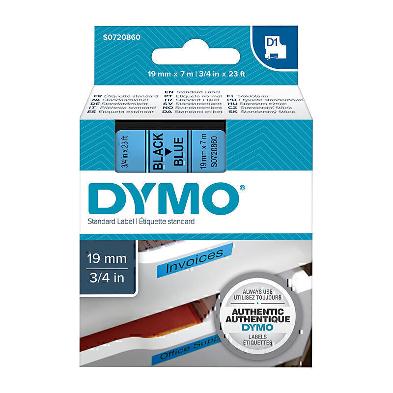 Dymo Blk on Blue 19mmx7m Tape