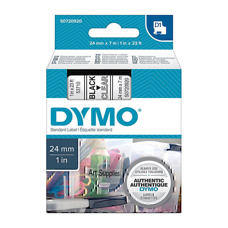 Dymo Blk on Clr 24mmx7m Tape
