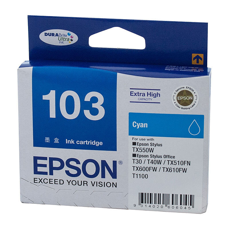 Epson 103 H/Y Cyan Ink Cart