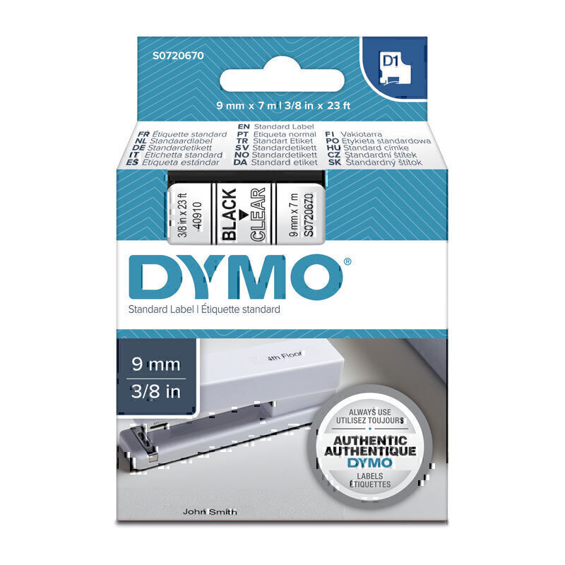 Dymo Blk on Clr 9mm x7m Tape - Digico
