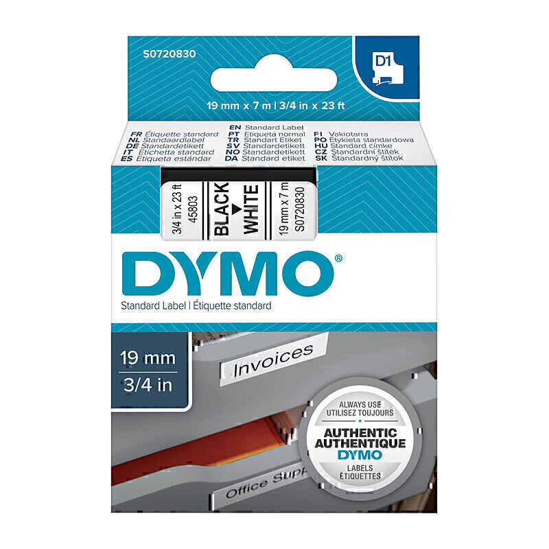 Dymo Blk on Wht 19mmx7m Tape - Digico